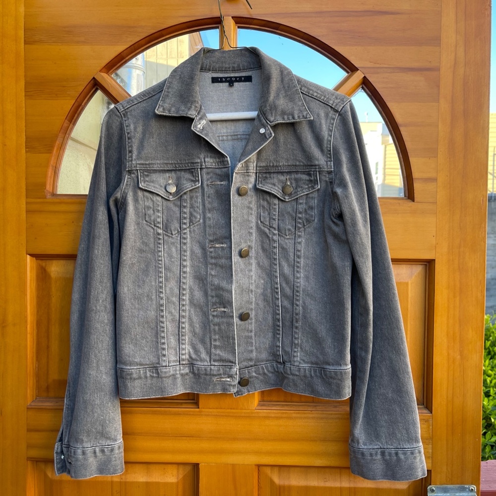 Theory gray denim jacket
